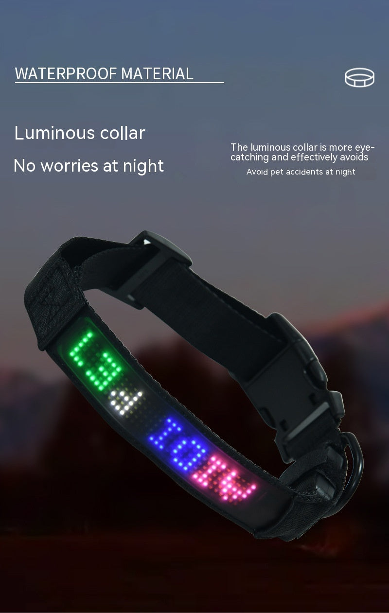 Smart Tracking Device Mobile Phone APP Control DIY Edit Anti-lost LED Luminous Dog Harness