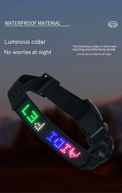 Smart Tracking Device Mobile Phone APP Control DIY Edit Anti-lost LED Luminous Dog Harness