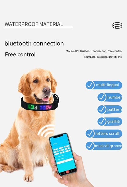 Smart Tracking Device Mobile Phone APP Control DIY Edit Anti-lost LED Luminous Dog Harness