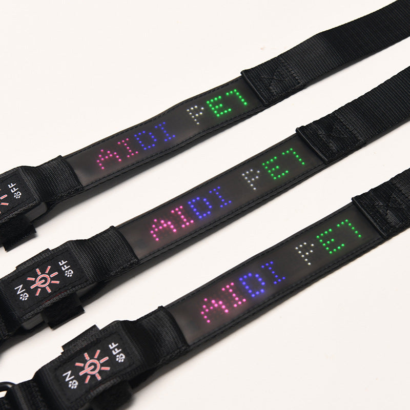 Smart Tracking Device Mobile Phone APP Control DIY Edit Anti-lost LED Luminous Dog Harness