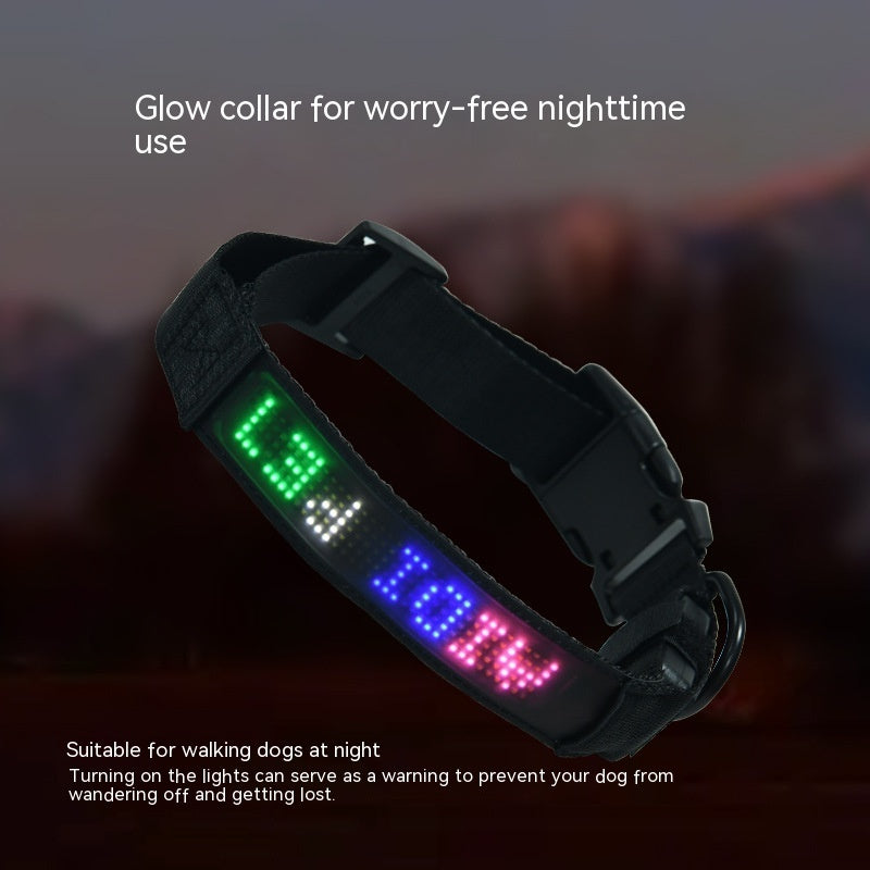 Smart Tracking Device Mobile Phone APP Control DIY Edit Anti-lost LED Luminous Dog Harness