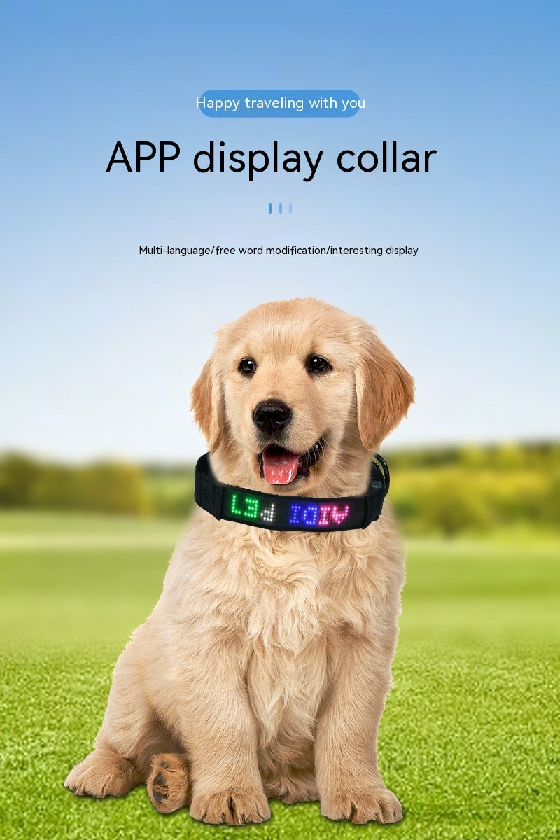 Smart Tracking Device Mobile Phone APP Control DIY Edit Anti-lost LED Luminous Dog Harness