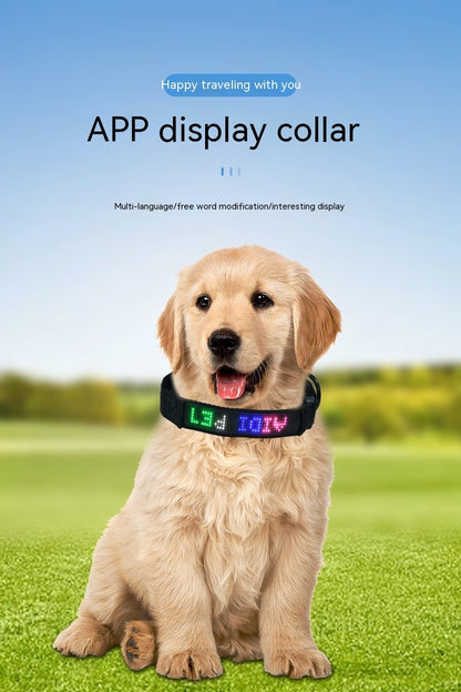 Smart Tracking Device Mobile Phone APP Control DIY Edit Anti-lost LED Luminous Dog Harness