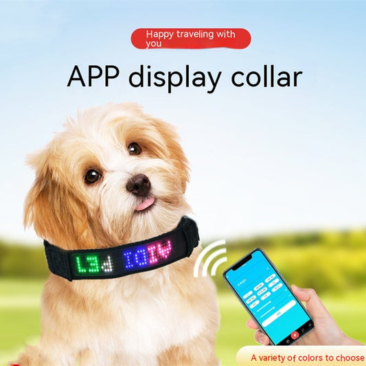 Smart Tracking Device Mobile Phone APP Control DIY Edit Anti-lost LED Luminous Dog Harness